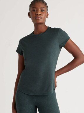 Quince Heather Green Flowknit Breeze T-Shirt Size XS NWT